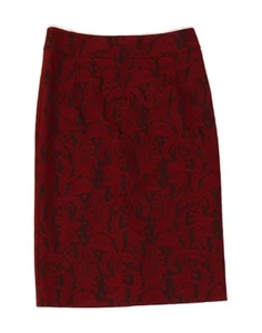 LAURA ASHLEY Womens Pencil Skirt UK 8 Small W27 Red Floral Polyester TG07 - Picture 1 of 3