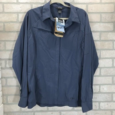 Chaqueta Camisa a Presión Outdoor Research Ferrosi Para Mujer XL Azul Ligera UPF Foto 1 de 4
