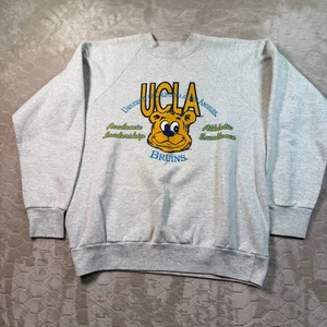 Felpa vintage anni 80 UCLA University of California Los Angeles Bruins Raglan Lg - Foto 1 di 10
