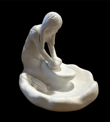 Vintage Van Briggle Native American Corn Maiden White Pottery Sculpture 6x7x5.5 - Image 1 of 4