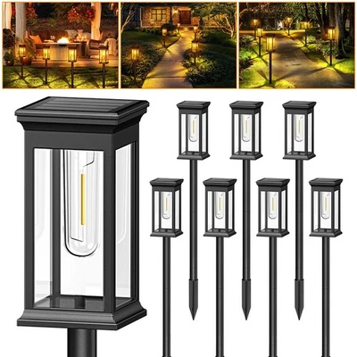 LED Solarleuchten Garten Solarlampe Außen Wegeleuchte Dekor Warmweiß 8PACK SET - Bild 1 von 4