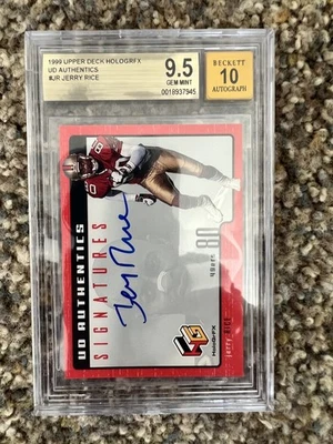 JERRY RICE 1999 Upper Deck HoloGrFX #JR UD Authentics Signatures Autograph Auto - Image 1 of 2