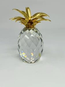 Vintage Preciosa Swarovski Kristall große Ananas mit goldenen Blättern - mit Box - Bild 1 von 18