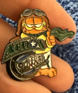 Pinback 21 de colección raro Houston Aeros Garfield The Cat Aviación - Imagen 1 de 1