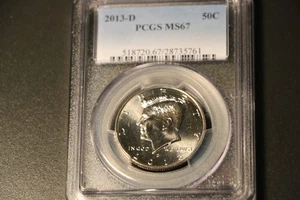 2013 D Kennedy Half Dollar PCGS MS67 Brilliant and Spotless - Picture 1 of 2