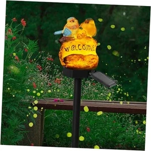 Solar Decor Lights, Welcome Birds Solar Powered Outdoor Garden Light, Resin - Picture 1 of 8