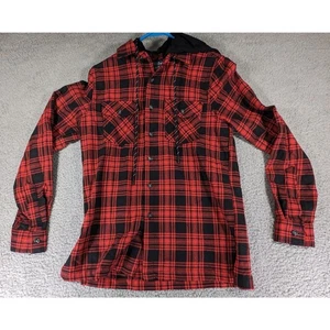 Sudadera con Capucha Monument Para Hombre Talla Pequeña Roja Negra A Cuadros Abotonada Cordón Sudadera con Capucha - Imagen 1 de 6