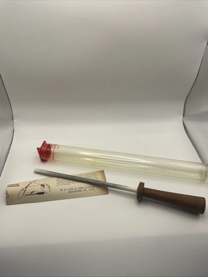 Vintage W.R. Case & Sons Ceramic Sharp Stick Knife Sharpener Wood Handle & Tube - Image 1 of 4