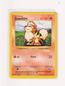 Pokemon Card Growlithe Base Set 1999 WOTC Uncommon 28/102 LP-NM - Bild 1 von 2