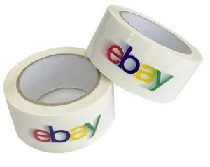 2 Roll official eBay Branded Packaging Parcel Packing Tape 75 Yards 50mm Wide - Picture 1 of 8
