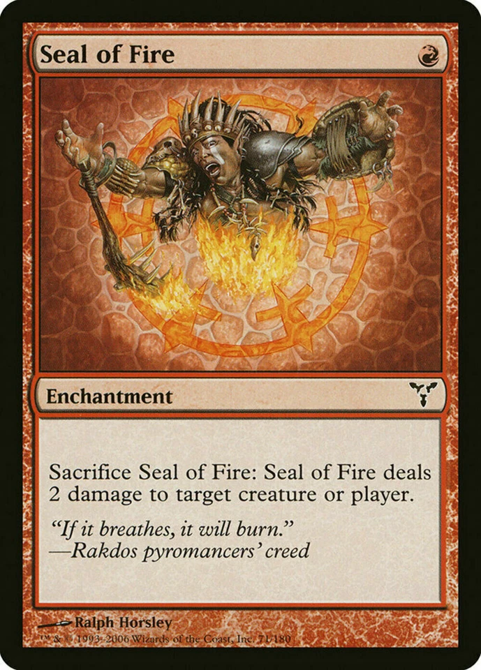 SEAL OF FIRE - MTG Dissension Common Enchantment - Image 1 of 1