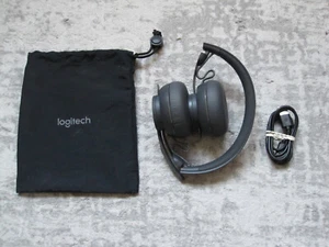 LOGITECH ZONE WIRELESS BLUETOOTH USB HEADSET A00082, UBC-C cable, soft cloth - Picture 1 of 4