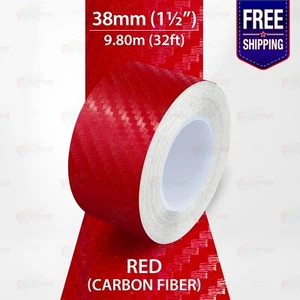 CARBON FIBER RED 1-1/2" PIN STRIPE Car Model Motorcycle TAPE Vinyl Sticker 38mm - Picture 1 of 13