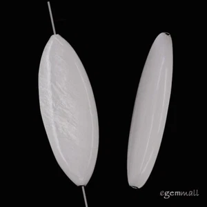 4 Stck. Natürlich Weiß Perlmutt Muschel Flach Oval Anhänger Perlen 10x30mm #75139 - Bild 1 von 1