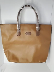 Bella Russo braune große Tragetasche aus Kunstleder mit Futter 19x14x6 NEU - Bild 1 von 8