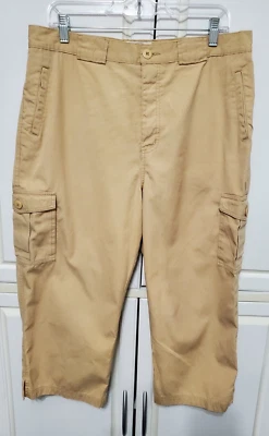 Pantalones capri Carolina Blues cargo recortados caqui tostado beige mujer talla 16 FF-29 Foto 1 de 4