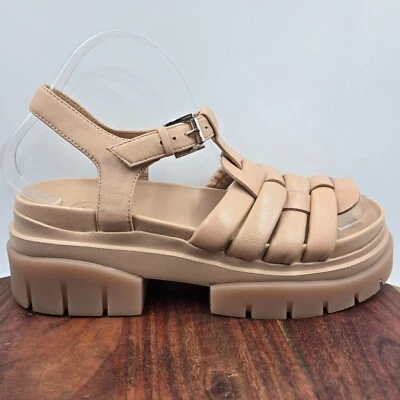 Sandalias ASH Sirena Para Mujer 38/8 Cuero Tostado Pescador Tirantes Plataforma Gruesas Foto 1 de 4