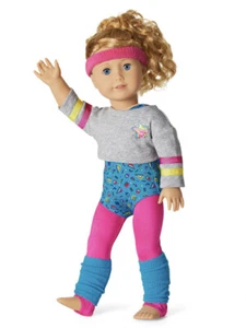 NIB American Girl Courtney Fitness Outfit with Leg Warmer, Leotard, Headband NEW - Picture 1 of 5