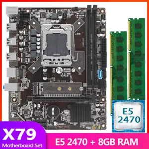 LGA 1356 X79 Motherboard With Intel Xeon E5 2440 CPU 8GB DDR3 ECC RAM NVME M.2 - Picture 1 of 18
