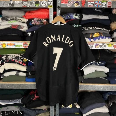 CAMISETA DE FÚTBOL VISITANTE MANCHESTER UNITED 2003 2005 #7 RONALDO NIKE M Foto 1 de 4