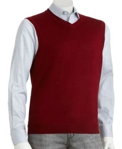 New Men's Classic Fit Knit V-Neck Merino Wool Blend Vest Sweater Big & Tall NWT - Picture 1 of 2