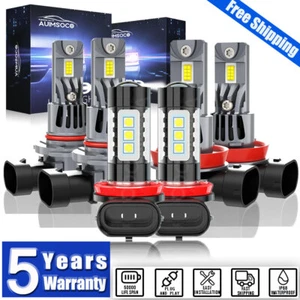 LED Headlight Bulbs Combo 9005+H11+H11 For Jeep Grand Cherokee 2012-2018 80000LM - Picture 1 of 16