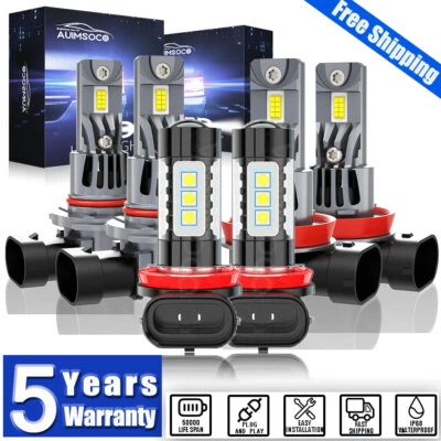 LED Headlight Bulbs Combo 9005+H11+H11 For Jeep Grand Cherokee 2012-2018 80000LM - Image 1 of 4