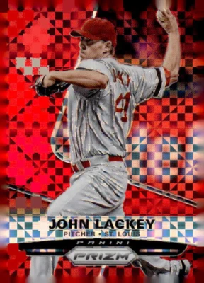 2015 Panini Prizm Prizms Red Power #87 John Lackey SERIAL # 086/125 - Image 1 of 2