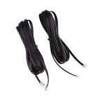 2Pcs 6P6C RJ12 Male to Male Flat Straight Landline Telephone Cable Cord