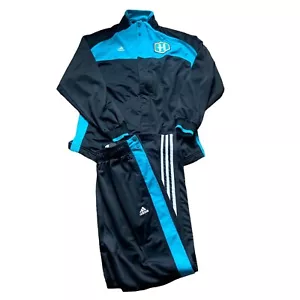 Tuta Adidas Vintage Hornets Basket Logo Nero Bianco Blu Snap Tg S Med - Foto 1 di 24