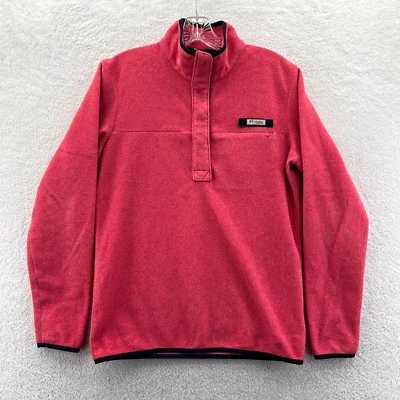 Columbia Fleece Medium Mens Red Button Neck Collar Long Sleeve Casual PFG Jacket - Image 1 of 4