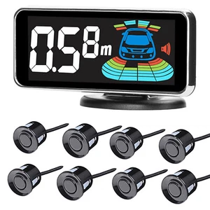 mit 8 Sensoren LED Backup Reverse Rear Park Radar System Alarm Alarm Kit F5W8 - Bild 1 von 10
