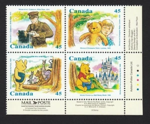 DIBUJOS ANIMADOS DE WINNIE THE POOH DISNEY = PB inferior de 4 diferentes unidades Canadá 1996 #1621a MNH - Imagen 1 de 1