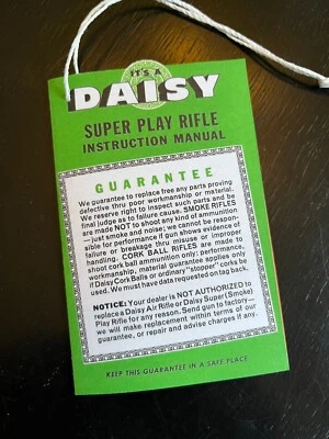 Rifles Daisy Play y rifle de bola de corcho - reproducción de etiqueta colgante - Plymouth 1957 Foto 1 de 4