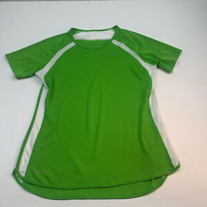 Nike Shirt Adult Medium Green Work Out Running Yoga Womens 4061*