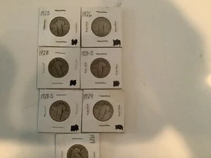 Lot of 7 Liberty Standing 90% Silver Quarters. Ships Free. - Picture 1 of 6