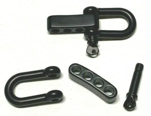 (2) Menge. von Gunmetal Edelstahl verstellbare U-Fesseln, Paracord Armbänder - Bild 1 von 2