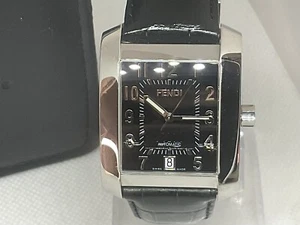 FENDI 7400G Uhr Automatik Schweizer Rechteck schwarz guillochiertes Zifferblattmuster, Unisex - Bild 1 von 7