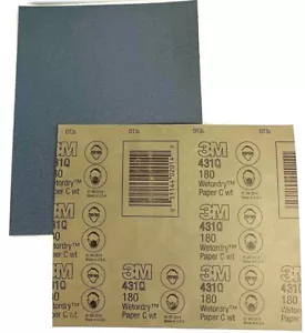 9 x 11 ZOLL NASS ODER TROCKEN SCHLEIFPAPIER BLÄTTER - 180 KÖRNUNG - 3 M #02014 - 50 BLATT - Bild 1 von 5
