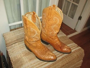 Tres Garcia Carmel Brown Embossed Alligator Cowboy Boots Men’s 9.5 Mex 28.5 - Picture 1 of 12