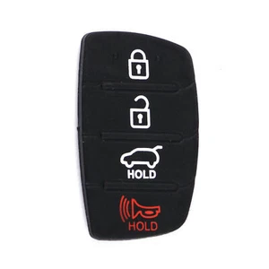 Black 4 Button Rubber Pad fit for Hyundai Remote Key Shell Case Cover Replace - Picture 1 of 4