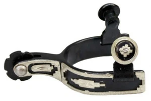 Showman Toddler Size Black Steel Show Spurs w/ Silver Trim - Picture 1 of 1