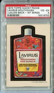 1973 Topps Wacky Packages Lavirus NEGRO Ludlow Camel Back primera serie PSA - Imagen 1 de 3