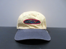 Greg Norman Hat Cap Strap Back Yellow Blue Shark Logo Golf Casual Mens