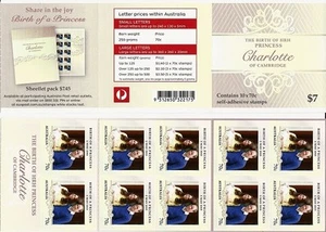 2015 Australia  - Birth of Princess Charlotte of Cambridge  10 x 70c Booklet - Bild 1 von 2