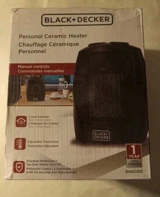 BLACK DECKER Portable Ceramic Space Heater 1500W Compact Adjustable Thermostat - Image 1 of 4