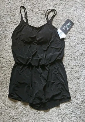 Traje de baño Maxine of Hollywood Jersey mameluco de una pieza para mujer talla 10 nuevo con etiquetas Foto 1 de 4