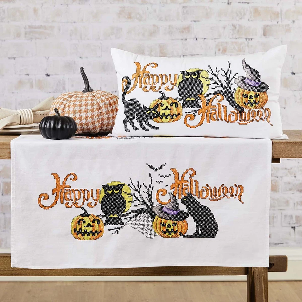 Herrschners® Feliz Halloween II Set Estampado Punto de Cruz Kit Foto 1 de 1