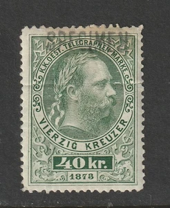 Austria 40Kr Specimen Telegraph 1873 - Picture 1 of 2