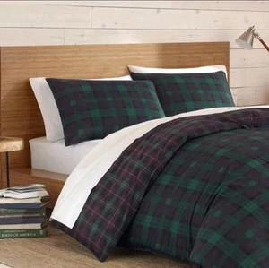 Eddie Bauer Woodland Full Queen Size Tartan Black Watch Plaid Comforter - Picture 1 of 6